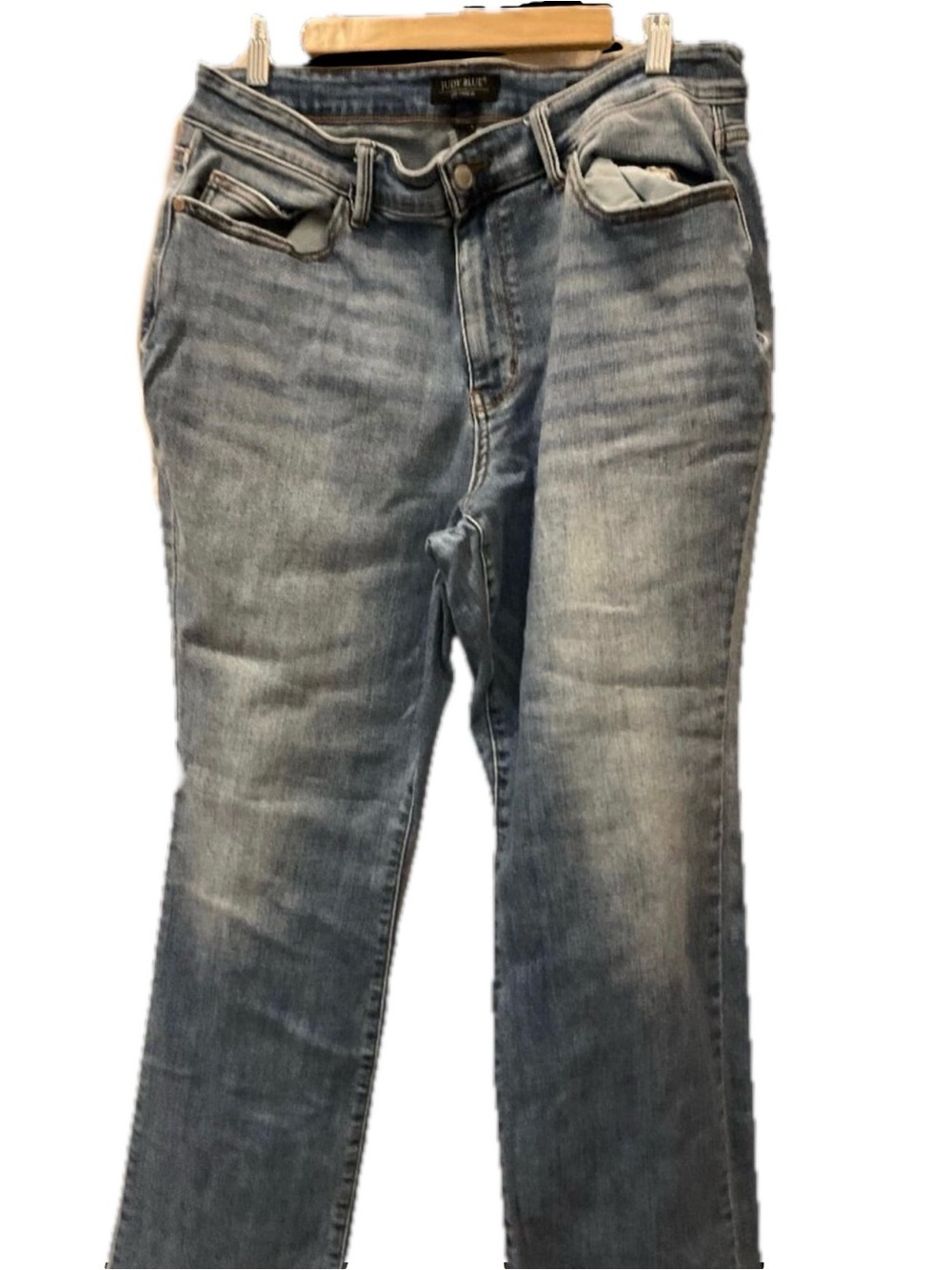 Judy Blue High Rise Bootcut Jeans | Light Wash Whisker Detail | Size 14W | Plus